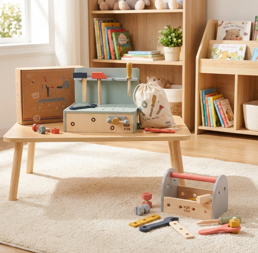 Geschenkset mit Werkbank und Werkzeugkiste ab 18 Monate
