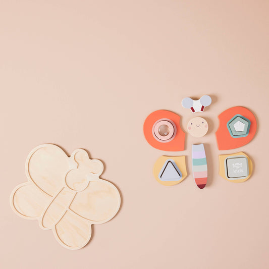 Nachhaltiges Kinder FSC Holz Schmetterlingspuzzle, ab 10 Monaten