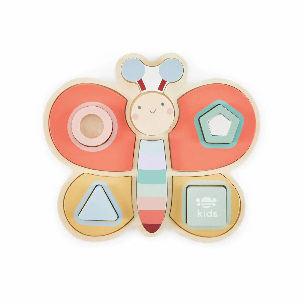 Buntes Schmetterling Formenpuzzle aus Holz für Kinder