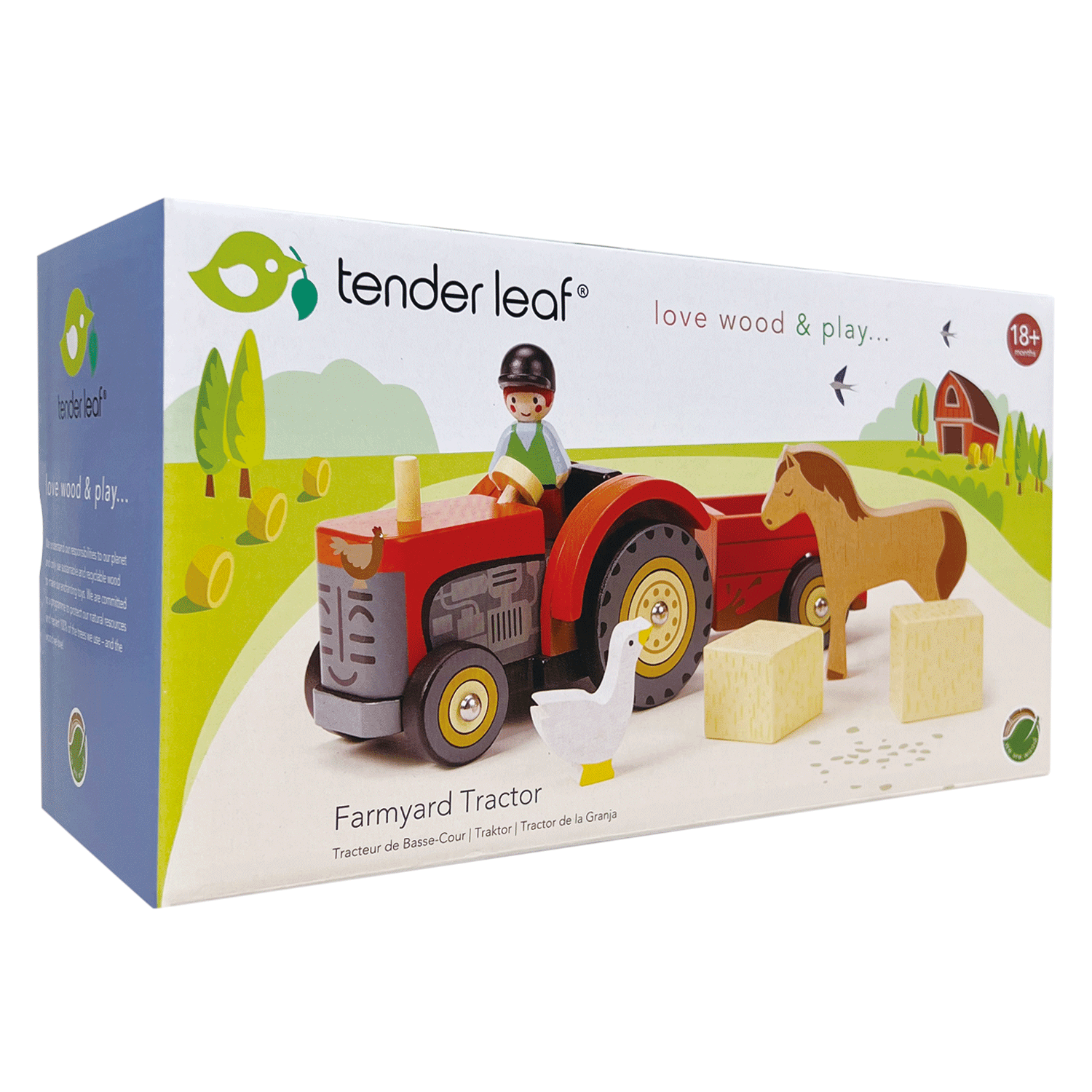 Bauernhof Traktor mit Pferd und Zubehör in der Produktverpackung