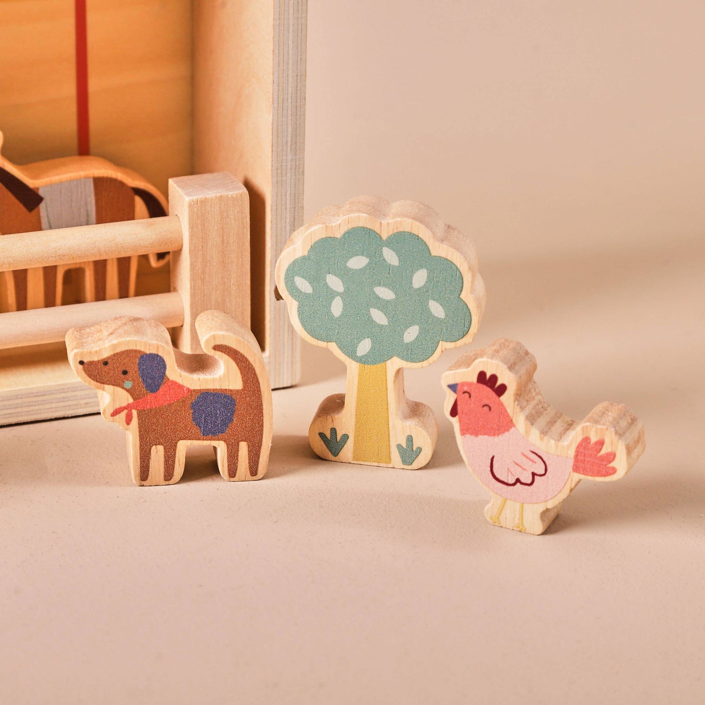 Kinder Holz Bauernhof Set mit Figuren und Tieren, ab 12 Monaten
