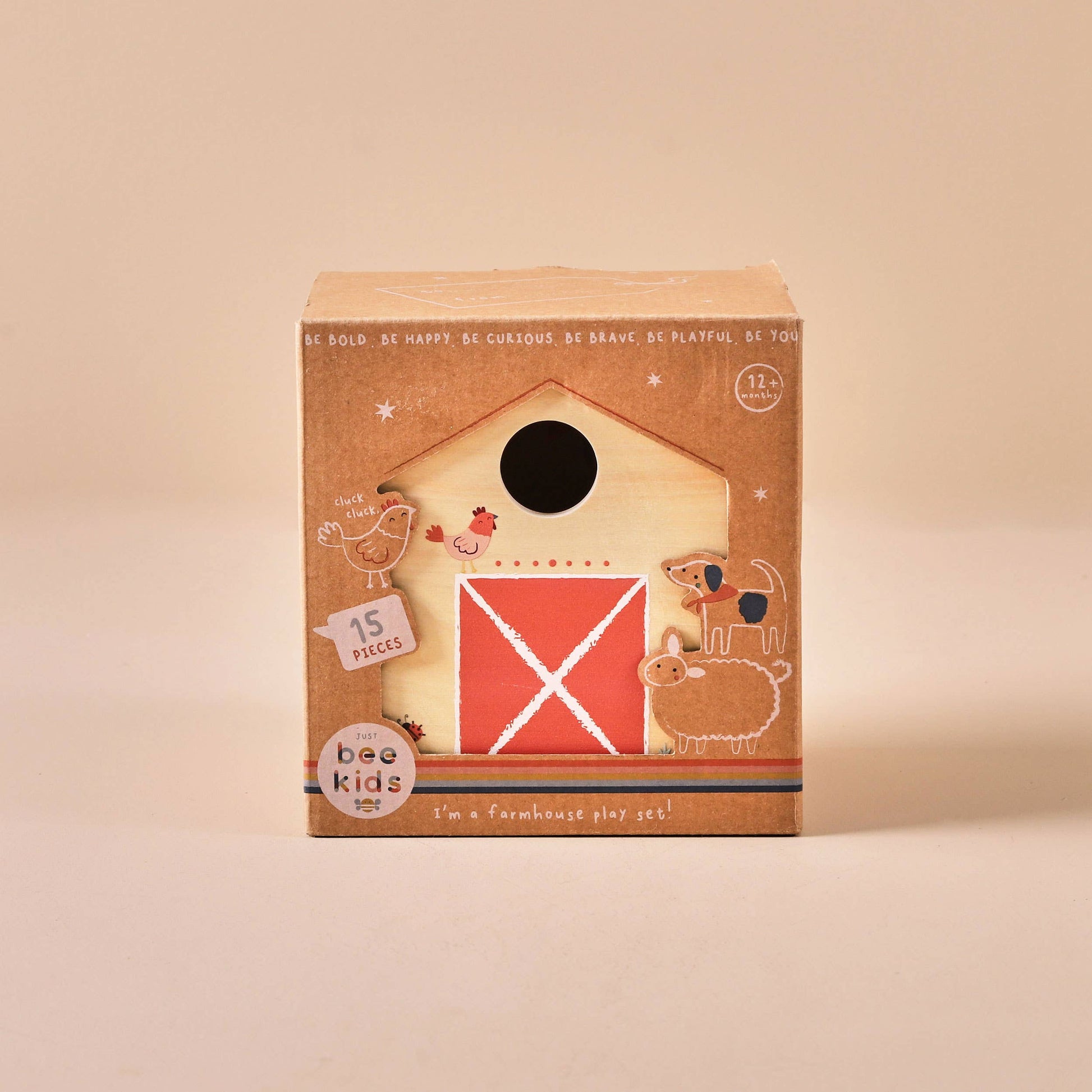 Kinder Holz Bauernhof Set mit Figuren und Tieren, ab 12 Monaten