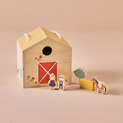 Kinder Holz Bauernhof Set mit Figuren und Tieren, ab 12 Monaten