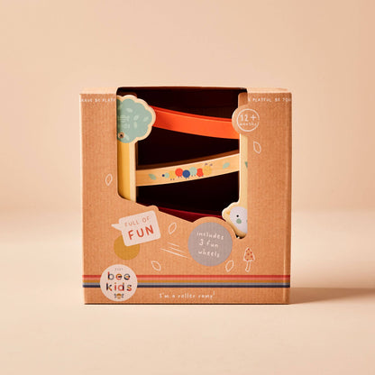 Nachhaltige Kinder FSC Holz Rollbahn mit Gartenmotiven, ab 12 Monaten