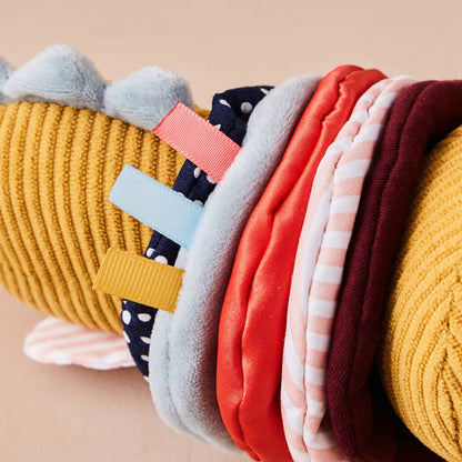 Nachhaltige sensorische Wackelraupe für Baby, ab Geburt