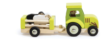 Nachhaltiger Kinder Holz Bauernhof Traktor & Anhänger, ab 18 Monaten