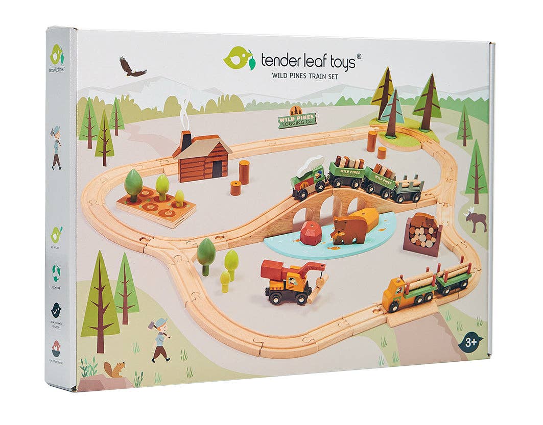 Nachhaltiges Abenteuer Eisenbahn Set aus Holz, ab 3 Jahren