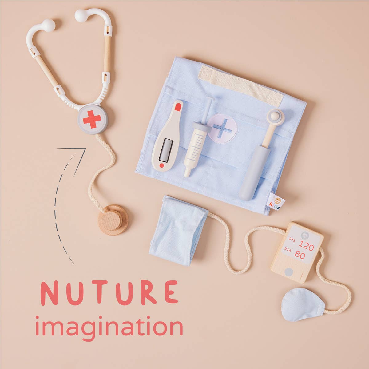 Nachhaltiges Kinder FSC Holz Doktor Rollenspielset , ab 2 Jahren