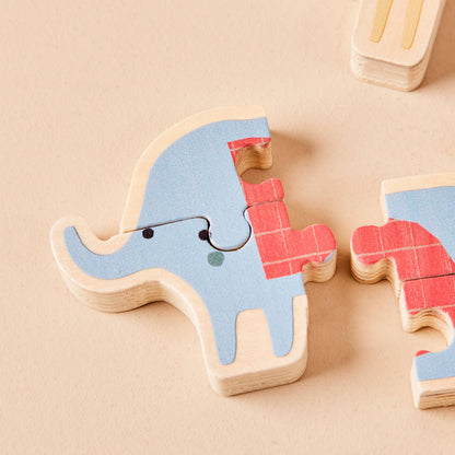 Nachhaltiges Kinder FSC Holz Safari Tier-Spielpuzzle, ab 12 Monaten