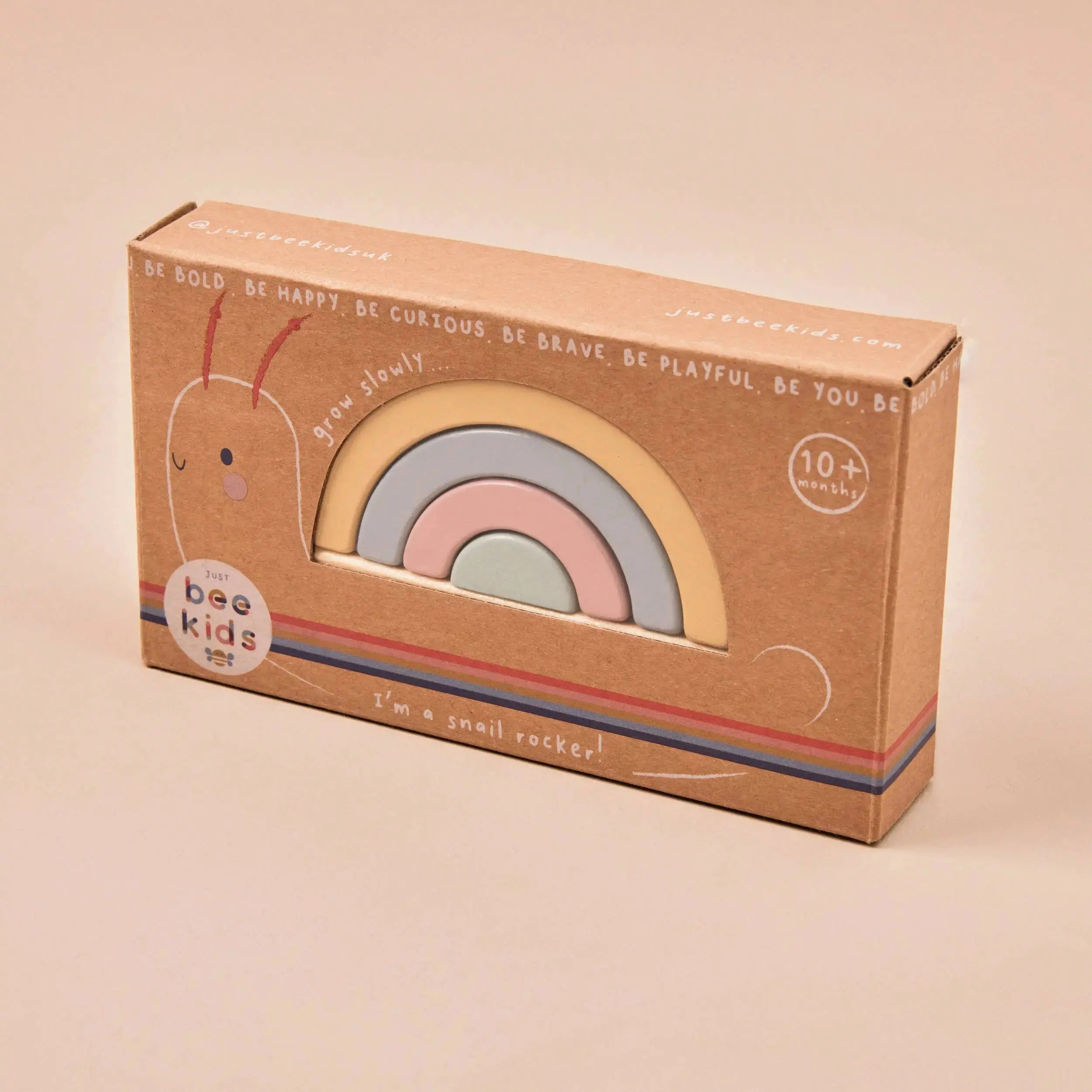 Kinder Schneckenstapler aus Holz in der Produktverpackung