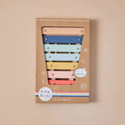 Spielzeug Xylophon aus Holz mit farbigen Klangstäben in der Produktverpackung